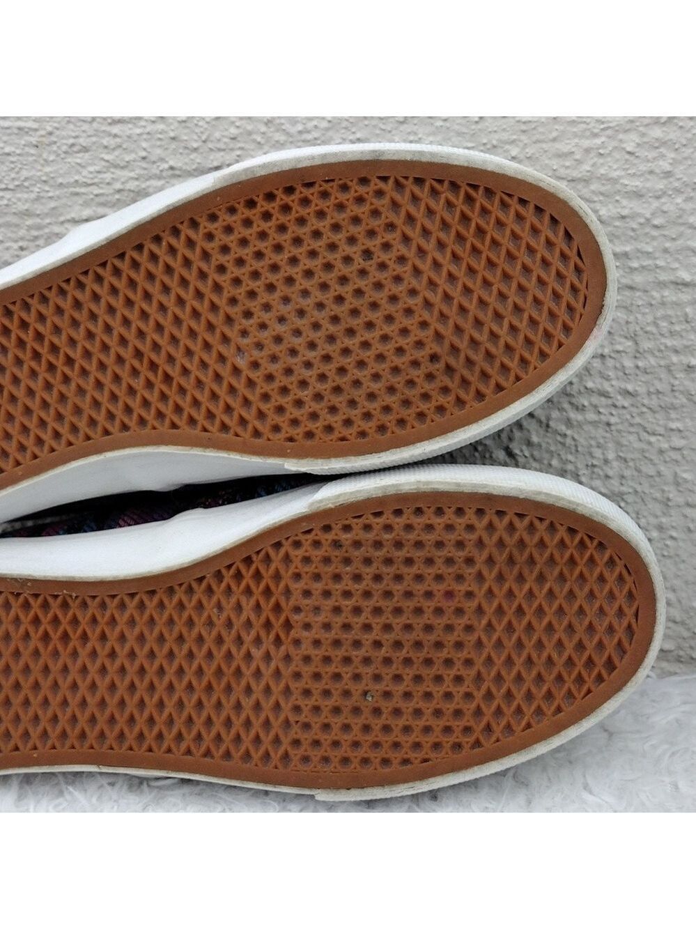 Vans Off The Wall Purple Geometric Fabric Upper Lace Less Low Top Sneaker Shoe - Picture 8 of 16